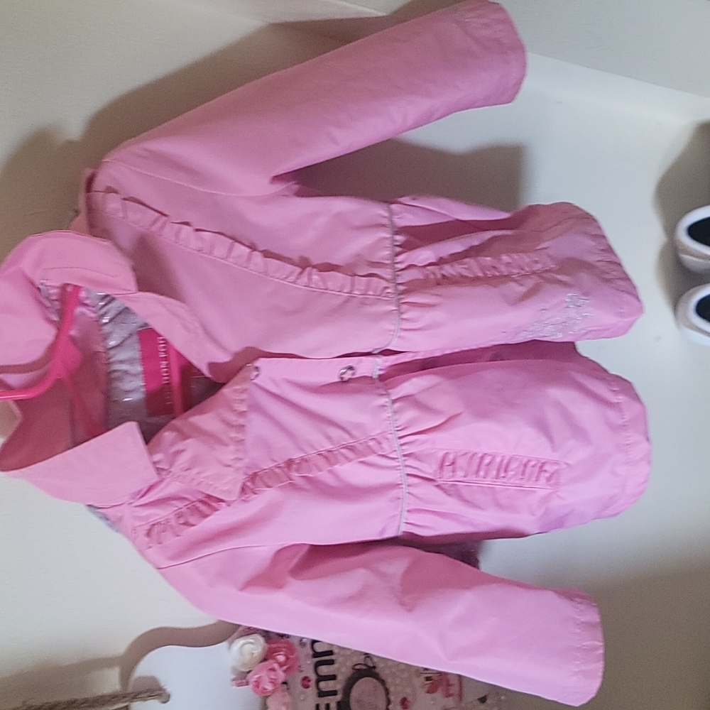 5-6 pink london fog rain coat